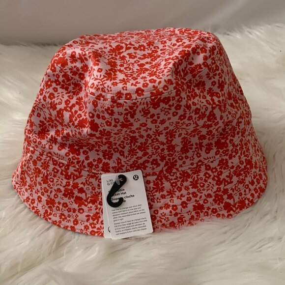 LULULEMON Floral Burst Reversible Bucket Hat in Pink Haze/Mink Berry Sz L/XL - Picture 2 of 4
